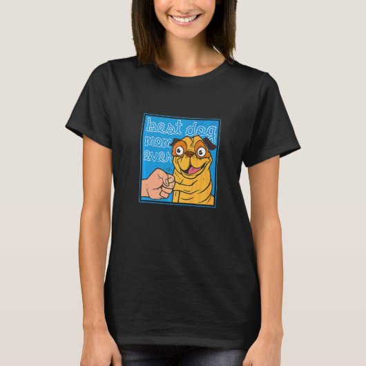 最高の犬のママ パグ Tシャツ (正面)