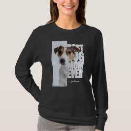 最高の犬のママ ペット写真入りカスタムグッズ Tシャツ