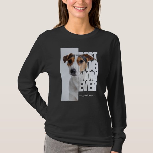 最高の犬のママ ペット写真入りカスタムグッズ Tシャツ (正面)