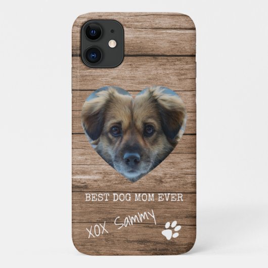 最高の犬のママ ラスティックな足跡の写真 Case-Mate iPhoneケース (裏面)