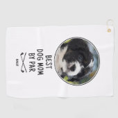 最高の犬の母さんパー母の日の写真カスタム ゴルフタオル (横)