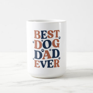 最高の犬の父さんデザイン パウプリントのタイポグラフィギフト コーヒーマグカップ