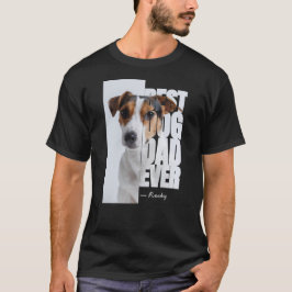 最高の犬の父さん オリジナル 写真 名前入り Tシャツ