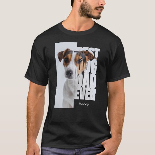 最高の犬の父さん オリジナル 写真 名前入り Tシャツ (正面)