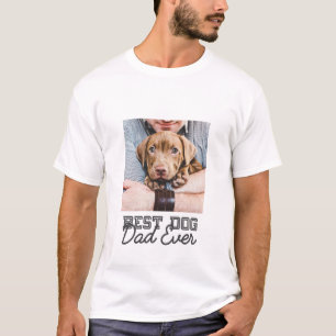 最高の犬の父さん カスタムペット写真入りモダンデザイン Tシャツ