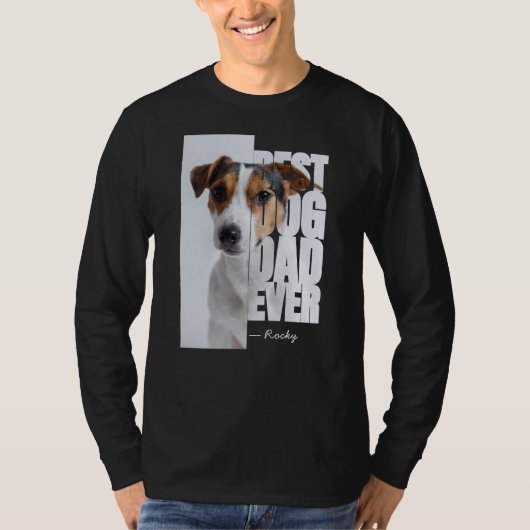 最高の犬の父オリジナル 写真入り Tシャツ (正面)