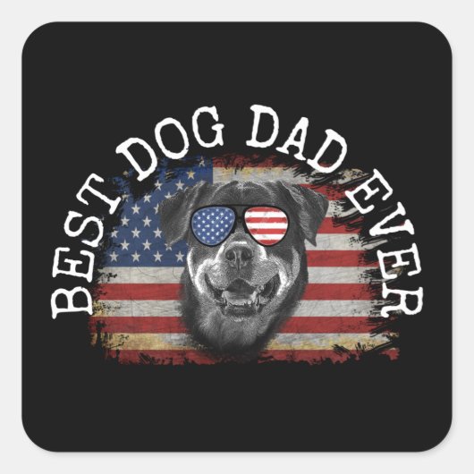最高の犬の父ギョートTシャツ スクエアシール (正面)