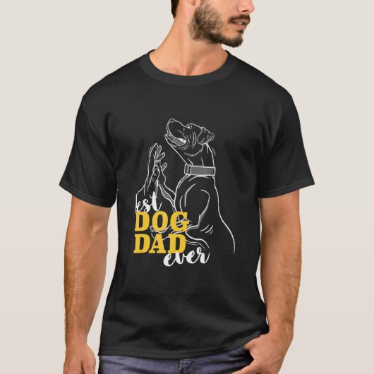 最高の犬の父認定 最強ピットブル ボクサー Tシャツ (正面)