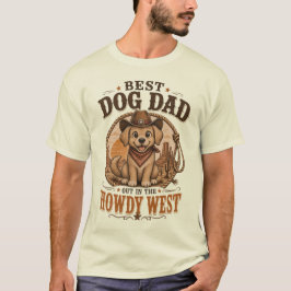 最高の犬の父 ウエスタン カウボーイ ゴールデンレトリバー Tシャツ