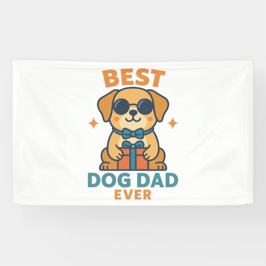最高の犬の父 – 面白い父の日犬グッズTシャツ 横断幕 (横)