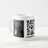 最高の犬の父 / 2枚の写真とテキストのカスタムコーヒーマグ コーヒーマグカップ (正面左)
