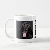 最高の犬の父 / 2枚の写真とテキストのカスタムコーヒーマグ コーヒーマグカップ (左)