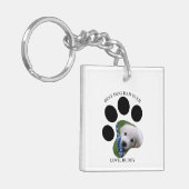 最高の犬の父 Photo Paw Print  キーホルダー (正面左)