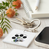 最高の犬の父 Photo Paw Print  キーホルダー (正面右)