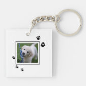 最高の犬の父 Photo Paw Print  キーホルダー (裏面)