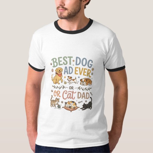 最高の犬の父Tシャツ ペットの父ギフト Tシャツ (正面)