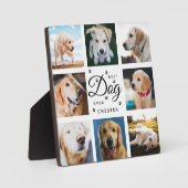 最高の犬の記念ギフト 犬の思い出 現代の写真と足跡 フォトプラーク (正面)