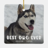 最高の犬の記念品 フォトパーソナライズド セラミックオーナメント (裏面)