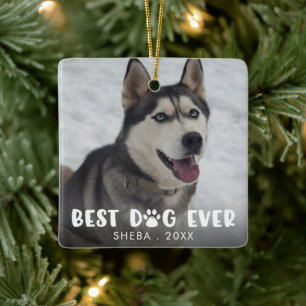 最高の犬の記念品 フォトプリント オーダーメイド セラミックオーナメント