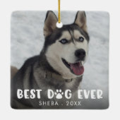 最高の犬の記念品 写真入りパーソナライズド セラミックオーナメント (裏面)