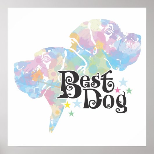 最高の犬の「色付き」 ポスター (正面)
