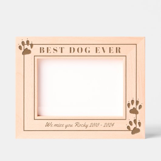 最高の犬は追悼の意を表す レーザー彫刻フレーム (正面)