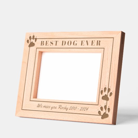 最高の犬は追悼の意を表す レーザー彫刻フレーム (左)
