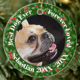 最高の犬カスタムネーム クリスマス ペットギフト セラミックオーナメント