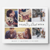 最高の犬パパへ 家族写真コラージュ フォトプラーク (正面)