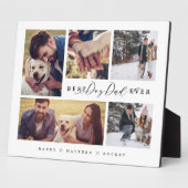 最高の犬パパへ 家族写真コラージュ フォトプラーク (側面)