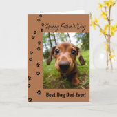 最高の犬パパへ 父の日の犬写真 カード (黄色い花)