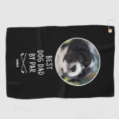 最高の犬パパバイパー父の日の写真カスタム写真 ゴルフタオル (横)