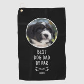 最高の犬パパバイパー父の日の写真カスタム写真 ゴルフタオル (正面)