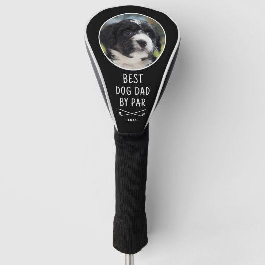 最高の犬パパバイパー父の日の写真カスタム写真 ゴルフヘッドカバー (正面)