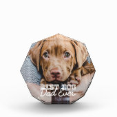 最高の犬パパ エバー 現代カスタムペット フォトブロック (正面)
