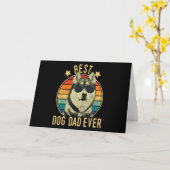 最高の犬パパ シベリアンハスキー ファーズデー カード (黄色い花)