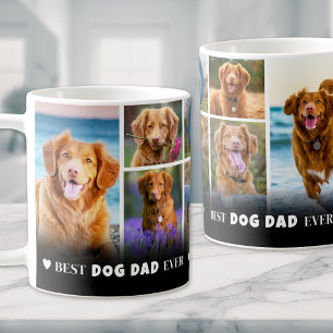 最高の犬パパ フォトコラージュ コーヒーマグカップ