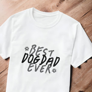 最高の犬パパ モダン ブラック&グレー グランジ Tシャツ