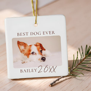 最高の犬フォトモダン・ミニマリストペット記念品 セラミックオーナメント