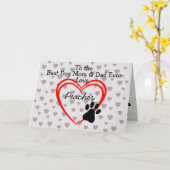 最高の犬ママ & パパ カード (黄色い花)