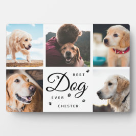 最高の犬記念パウズ モダン写真コラージュ フォトプラーク