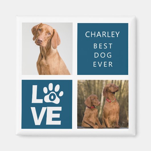 最高の犬 |フォトパーソナライズされたマグネット マグネット (正面)