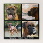 最高の犬 |ペットカスタムフォトコラージュ ジグソーパズル<br><div class="desc">写真パーソナライズされたコラージュのジグソーパズルで、4枚のペットお気に入りの写真を名前と引用文でアップロードできる。犬素晴らしと猫好きのパズル。文字は簡単に行えカスタマイズる。</div>