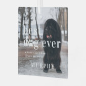 最高の犬 |引用文と写真ギフト ガラスオーナメント (正面左)