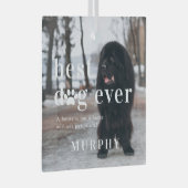 最高の犬 |引用文と写真ギフト ガラスオーナメント (正面右)