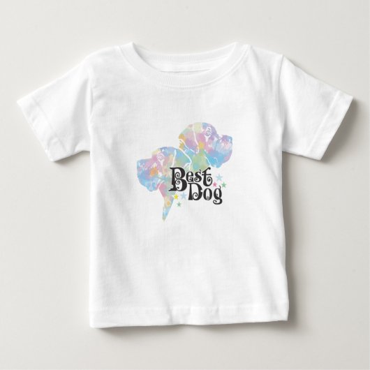 最高の犬「色付き」 ベビーTシャツ (正面)