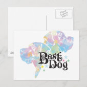 最高の犬「色付き」 ポストカード (正面/裏面)