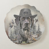 最高の狩り犬(GSP) ラウンドクッション (裏面)