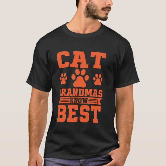 最高の猫おばあちゃん Tシャツ (正面)