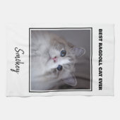 最高の猫だね 猫のママ ペット写真 キッチンタオル (横)